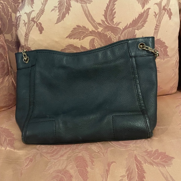 Authentic Tory Burch Britten Slouch Pebbled Leather Black Shoulder Bag Purse - Picture 9 of 16